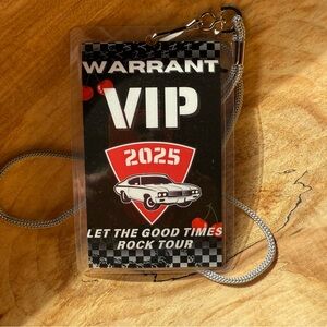 VIP WARRANT Rock Tour Lanyard Pass